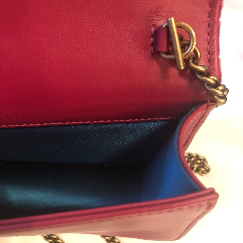 TWICE HOST PICK🥰❤️🥰Gucci Marmont Velvet Love Mini Shoulder Bag Pink - Picture 8 of 10